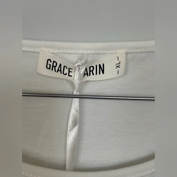 Grace Karin Ivory Eyelet Puff Short Sleeve Top NWT - Picture 7 of 8